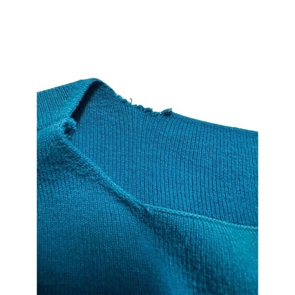 Kenar Women's Blue shirt 3/4 Sleeve Belted Casual - Picture 5 of 6